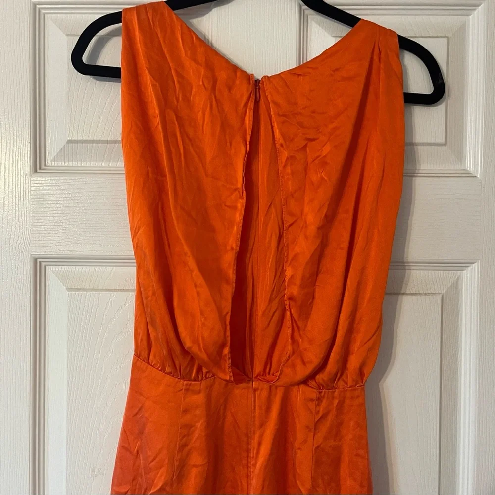 Amanda Uprichard Orange Marlow Dress Size Small 100% Silk - Picture 8 of 11